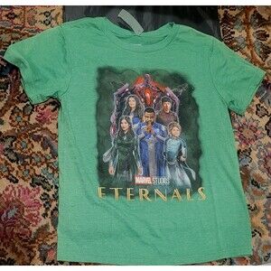 Unisex boys girls Marvel Eternals Short Sleeve Graphic T-Shirt - Green XS